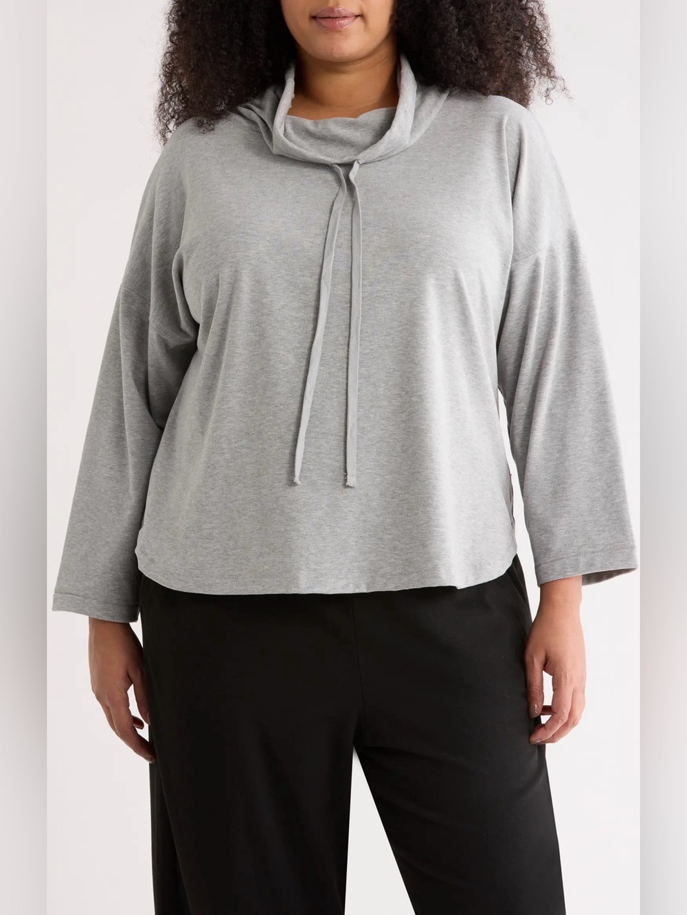 Max Studio Gray Funnel Neck Long Sleeve Top - NWT